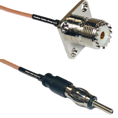 0.5 feet RG316 UHF Female Flange to AM/FM Male RF Pigtail Coaxial Cable