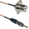 0.5 feet RG316 UHF Female Flange to AM/FM Male RF Pigtail Coaxial Cable view 1