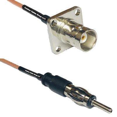 0.5 feet RG316 BNC Flange Female to AM/FM Male RF Pigtail Coaxial Cable