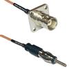 0.5 feet RG316 BNC Flange Female to AM/FM Male RF Pigtail Coaxial Cable view 1