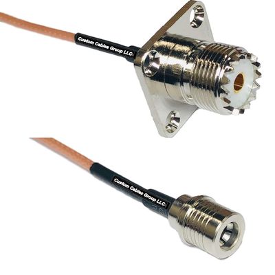 0.5 feet RG316 UHF Female Flange to QMA Male RF Pigtail Coaxial Cable