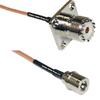 0.5 feet RG316 UHF Female Flange to QMA Male RF Pigtail Coaxial Cable view 1