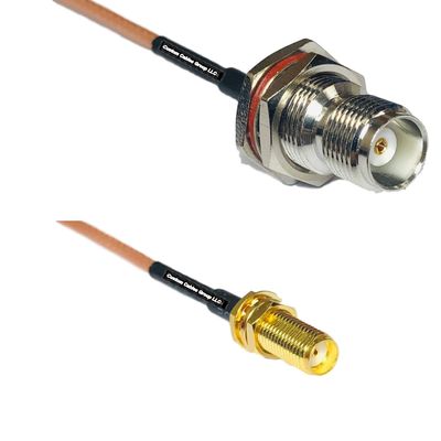 0.5 feet RG316 TNC Female Bulkhead to SMA Female Long RF Pigtail Coaxial Cable