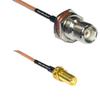0.5 feet RG316 TNC Female Bulkhead to SMA Female Long RF Pigtail Coaxial Cable view 1