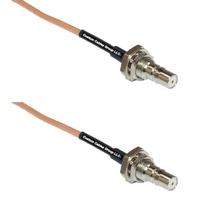0.5 feet RG316 QMA Female Bulkhead to QMA Female Bulkhead RF Pigtail Coaxial Cable