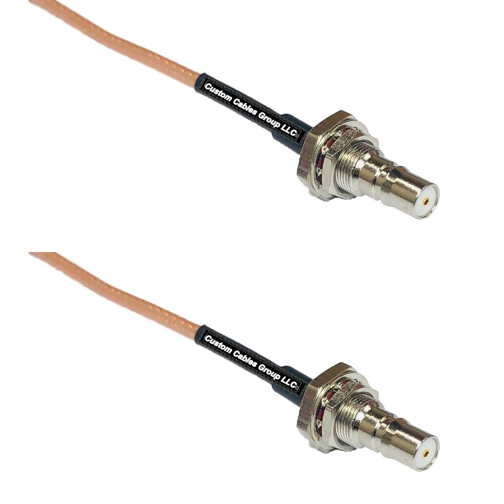 0.5 feet RG316 QMA Female Bulkhead to QMA Female Bulkhead RF Pigtail Coaxial Cable
