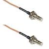 0.5 feet RG316 QMA Female Bulkhead to QMA Female Bulkhead RF Pigtail Coaxial Cable view 1