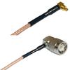 0.5 feet RG316 MC Card Male Angle to TNC Male Angle RF Pigtail Coaxial Cable view 1