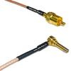 0.5 feet RG316 RCA Male to MS156 Male Angle Long RF Pigtail Coaxial Cable view 1