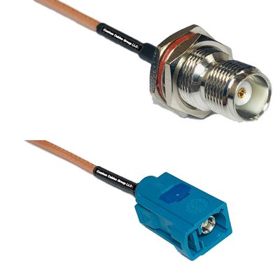 0.5 feet RG316 TNC Female Bulkhead to Fakra Z Female RF Pigtail Coaxial Cable