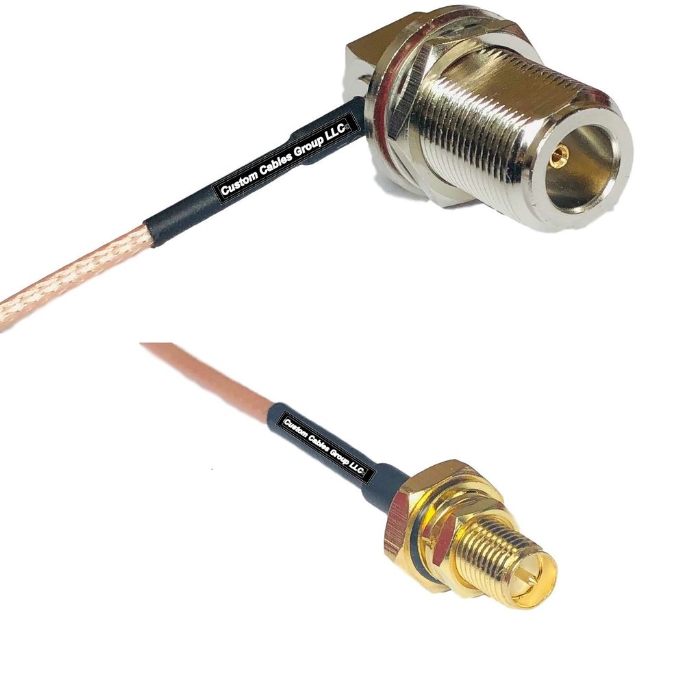 0.5 feet RG316 N Female Bulkhead Angle to RP-SMA Female O-Ring RF Pigtail Coaxial Cable