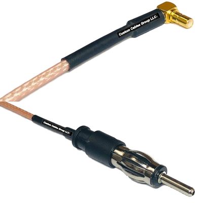 0.5 feet RG316 SSMB Male Angle to AM/FM Male RF Pigtail Coaxial Cable