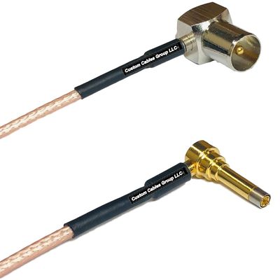 0.5 feet RG316 DVB Pal Male Angle to MS156 Male Angle Long RF Pigtail Coaxial Cable