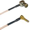 0.5 feet RG316 DVB Pal Male Angle to MS156 Male Angle Long RF Pigtail Coaxial Cable view 1