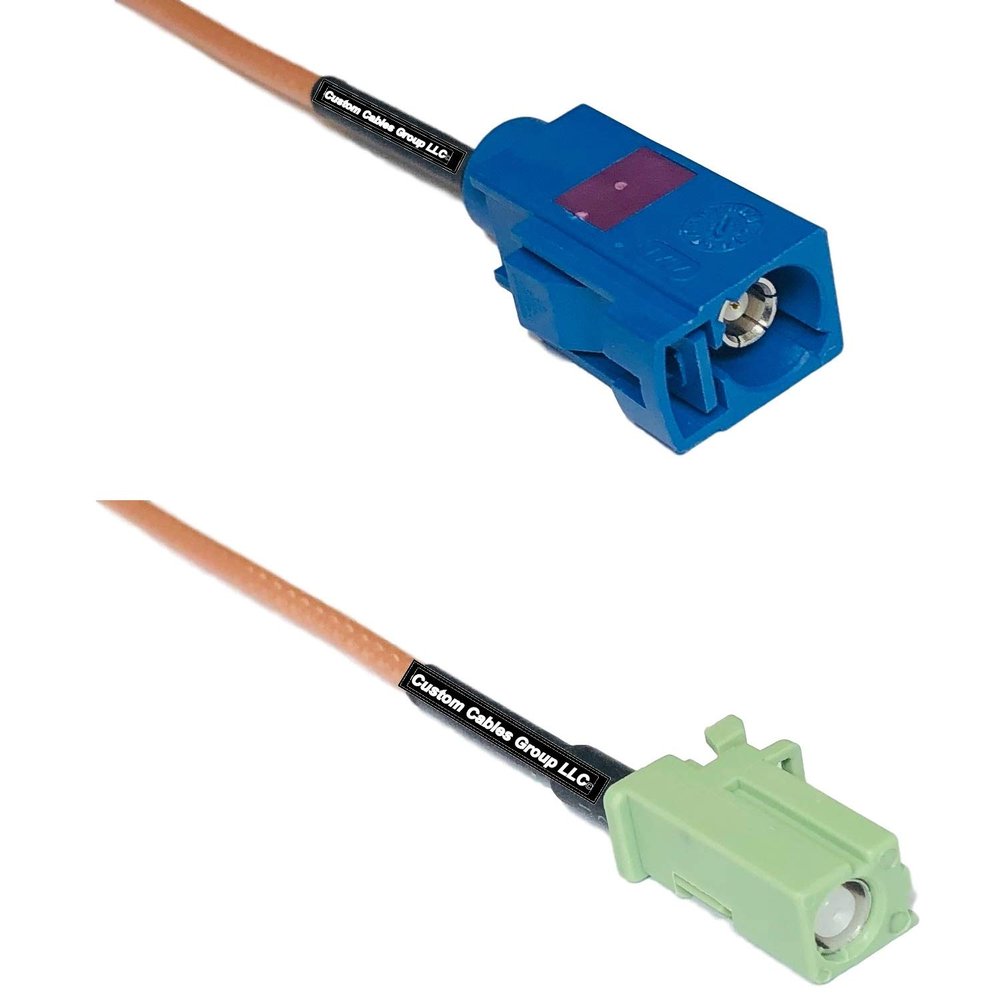 0.5 feet RG316 Fakra C Female to Avic Green Pioneer Jack RF Pigtail Coaxial Cable