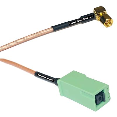 0.5 feet RG316 SMC Female Angle to GT5-1S Green RF Pigtail Coaxial Cable