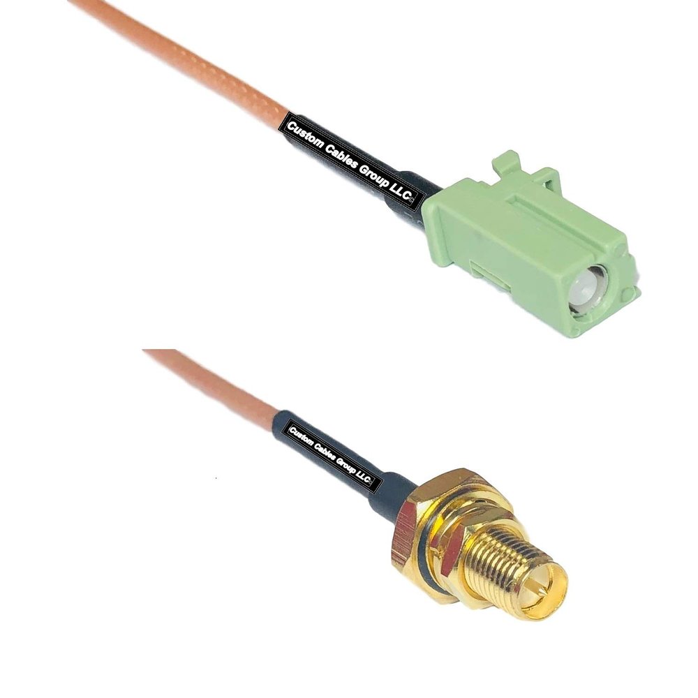 6 feet RG316 Avic Green Pioneer Jack to RP-SMA Female O-Ring RF Pigtail Coaxial Cable