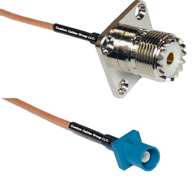 0.5 feet RG316 UHF Female Flange to Fakra Z Male RF Pigtail Coaxial Cable