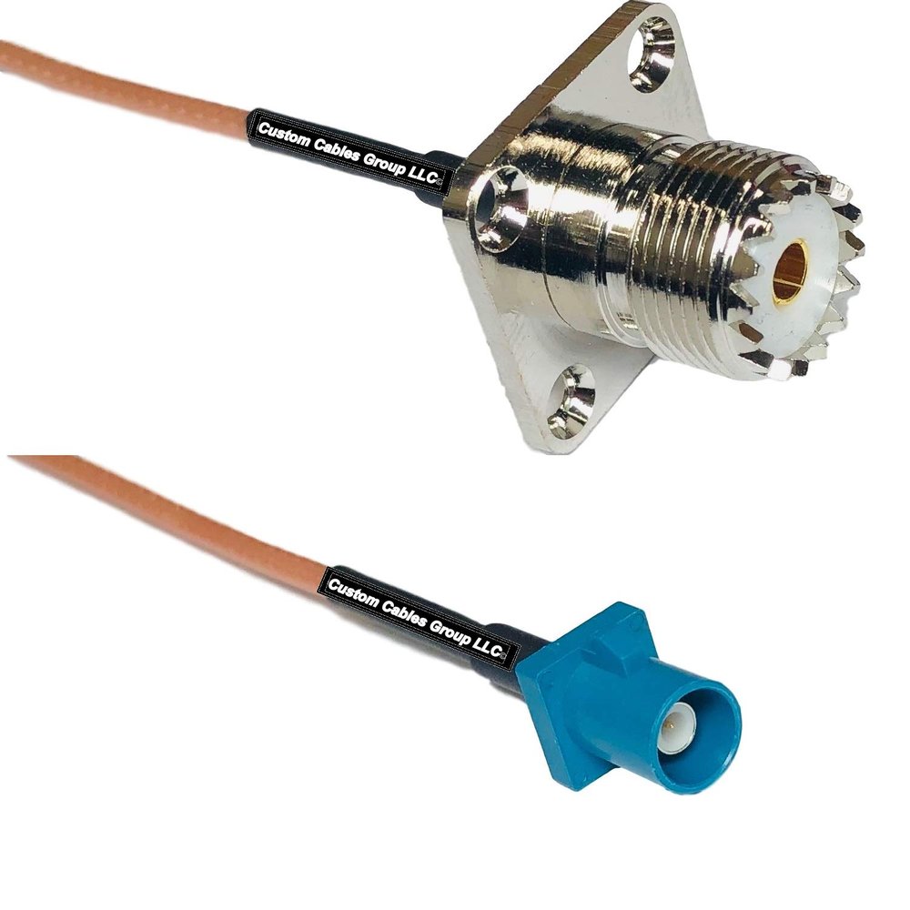 0.5 feet RG316 UHF Female Flange to Fakra Z Male RF Pigtail Coaxial Cable