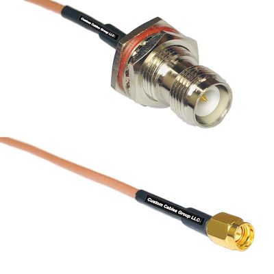 0.5 feet RG316 RP-TNC Female Bulkhead to SSMA Male RF Pigtail Coaxial Cable