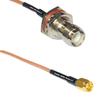 0.5 feet RG316 RP-TNC Female Bulkhead to SSMA Male RF Pigtail Coaxial Cable view 1