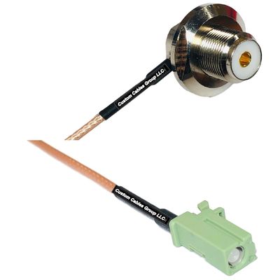 0.5 feet RG316 UHF Female Angle Bulkhead to Avic Green Pioneer Jack RF Pigtail Coaxial Cable