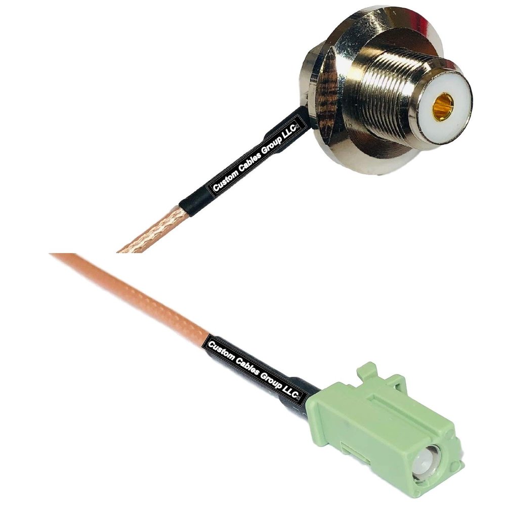 0.5 feet RG316 UHF Female Angle Bulkhead to Avic Green Pioneer Jack RF Pigtail Coaxial Cable