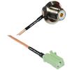 0.5 feet RG316 UHF Female Angle Bulkhead to Avic Green Pioneer Jack RF Pigtail Coaxial Cable view 1
