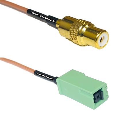 0.5 feet RG316 RCA Female to GT5-1S Green RF Pigtail Coaxial Cable