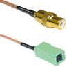 0.5 feet RG316 RCA Female to GT5-1S Green RF Pigtail Coaxial Cable view 1