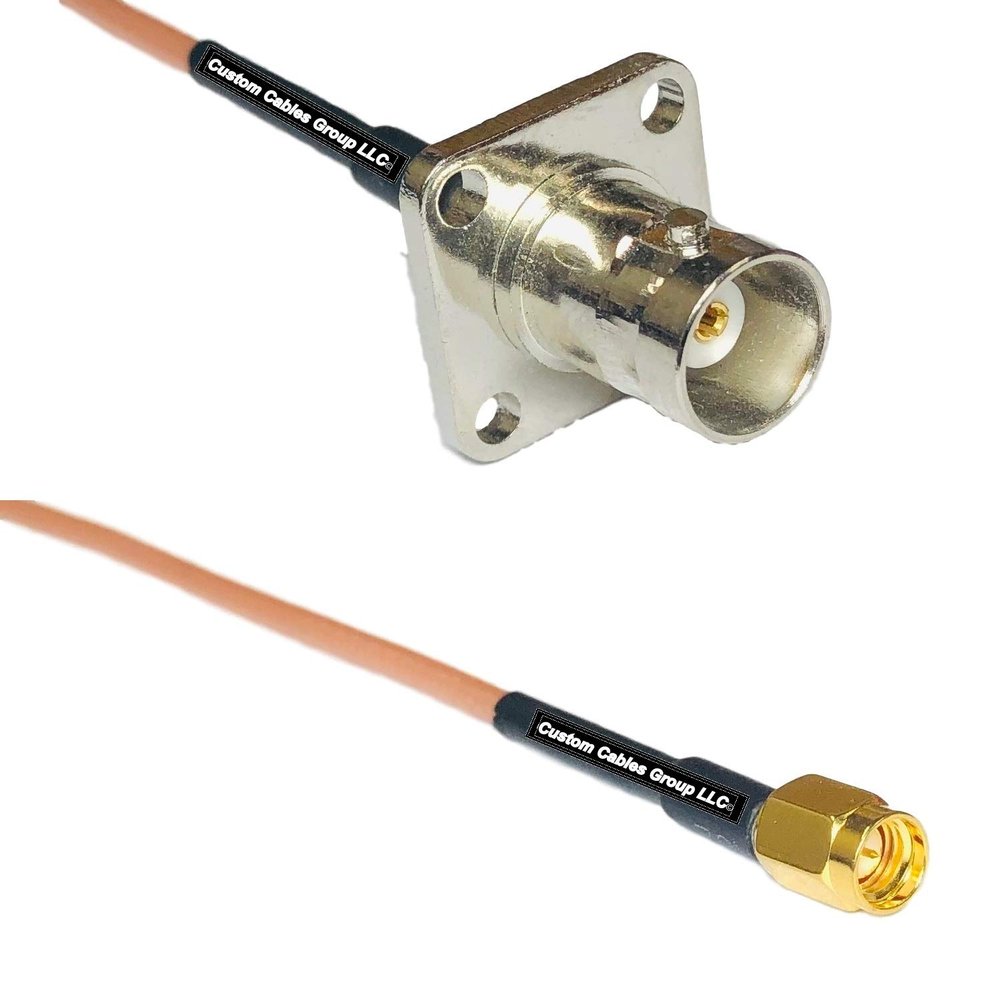 0.5 feet RG316 BNC Flange Female to SSMA Male RF Pigtail Coaxial Cable