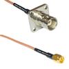 0.5 feet RG316 BNC Flange Female to SSMA Male RF Pigtail Coaxial Cable view 1