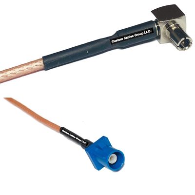 0.5 feet RG316 TS9 Angle Male to Fakra C Male RF Pigtail Coaxial Cable