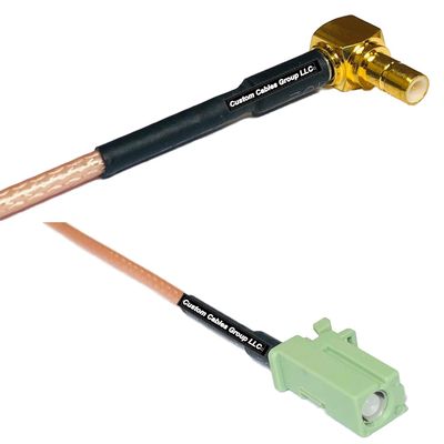 0.5 feet RG316 SMB Male Angle to Avic Green Pioneer Jack RF Pigtail Coaxial Cable