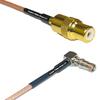 0.5 feet RG316 RCA Female to Fakra Female Angle RF Pigtail Coaxial Cable view 1