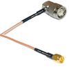 0.5 feet RG316 TNC Male Angle to SSMA Male RF Pigtail Coaxial Cable view 1