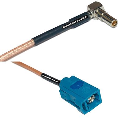 0.5 feet RG316 MS162 Male Angle to Fakra Z Female RF Pigtail Coaxial Cable