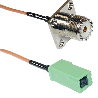 0.5 feet RG316 UHF Female Flange to GT5-1S Green RF Pigtail Coaxial Cable