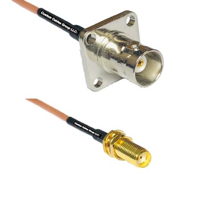 0.5 feet RG316 BNC Flange Female to SMA Female Long RF Pigtail Coaxial Cable