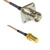 0.5 feet RG316 BNC Flange Female to SMA Female Long RF Pigtail Coaxial Cable view 1