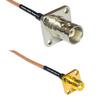 1 feet RG316 BNC Flange Female to SMA Female Flange RF Pigtail Coaxial Cable view 1