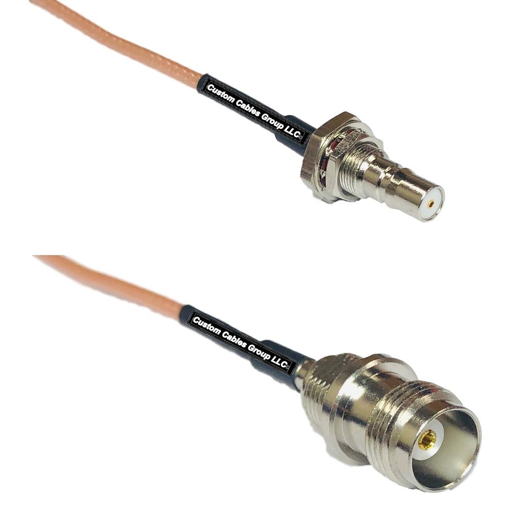 0.5 feet RG316 QMA Female Bulkhead to TNC Female RF Pigtail Coaxial Cable