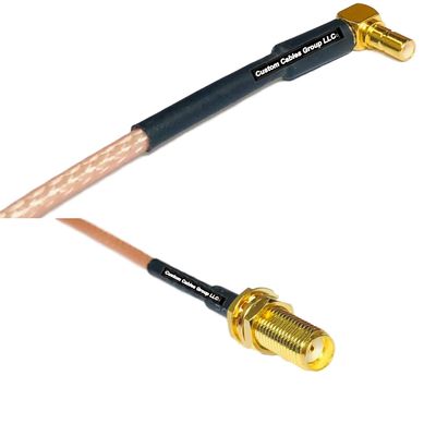 0.5 feet RG316 SSMB Male Angle to SMA Female Long RF Pigtail Coaxial Cable