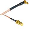 0.5 feet RG316 SSMB Male Angle to SMA Female Long RF Pigtail Coaxial Cable view 1