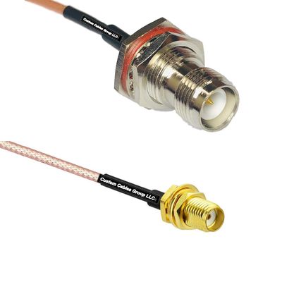 0.5 feet RG316 RP-TNC Female Bulkhead to SSMA Female RF Pigtail Coaxial Cable