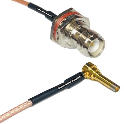 0.5 feet RG316 RP-TNC Female Bulkhead to MS156 Male Angle Long RF Pigtail Coaxial Cable