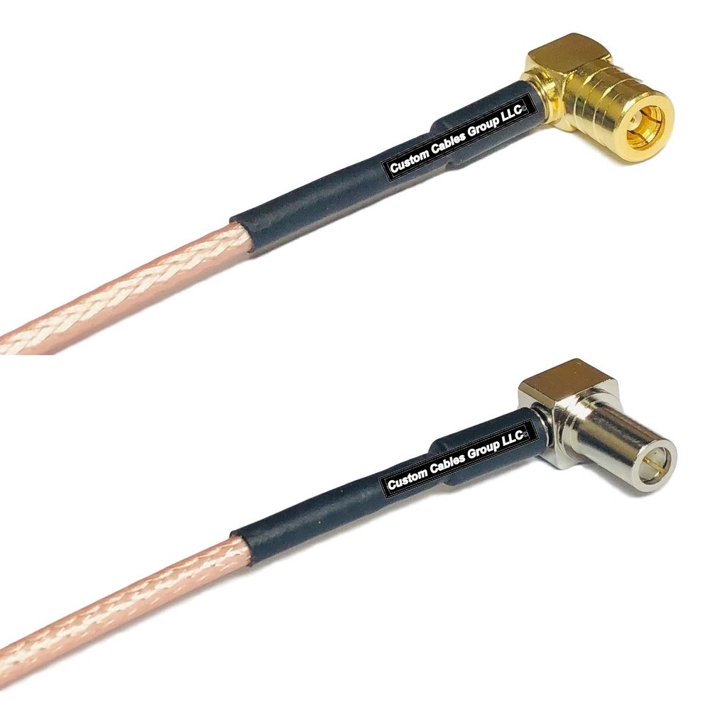 0.5 feet RG316 SMB Female Angle to MS147 Angle Male RF Pigtail Coaxial Cable