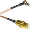 0.5 feet RG316 MS147 Angle Male to RCA Female RF Pigtail Coaxial Cable view 1
