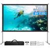 JWSIT Projector Screen and Stand, 80 inch Outdoor Movie Screen-Upgraded 3 Layers PVC 16:9 Outdoor Projector Screen,Portable Video Projection Screen with Carrying Bag for Home Theater Backyard view 1