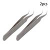Utoolmart 51-SA Precision Stainless Steel Micro-magnetic Curved Pointed Tip Tweezer Silver Tone OPP bags 2 pcs view 4